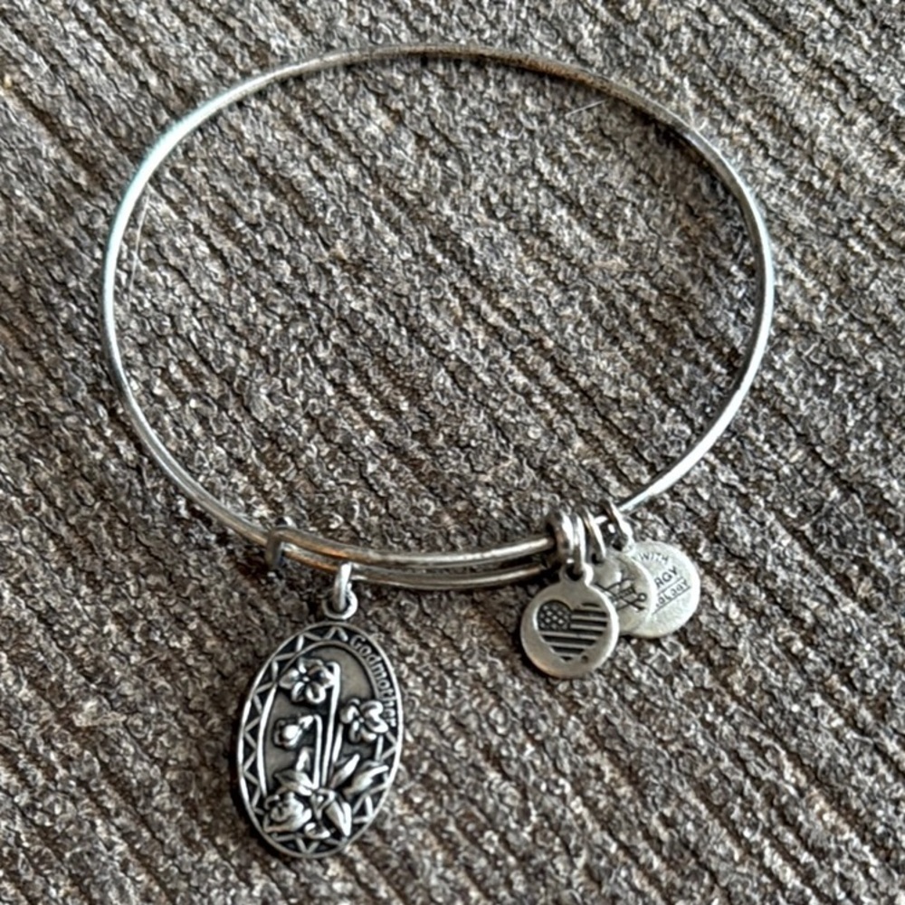 Alex and Ani “Godmother” Silver Charm Bangle Bracelet, used - Picture 3 of 7